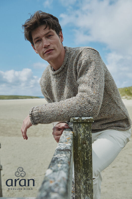 Donegal Tweed Roll Neck Sweater